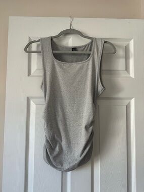 Grey ruched side tank top